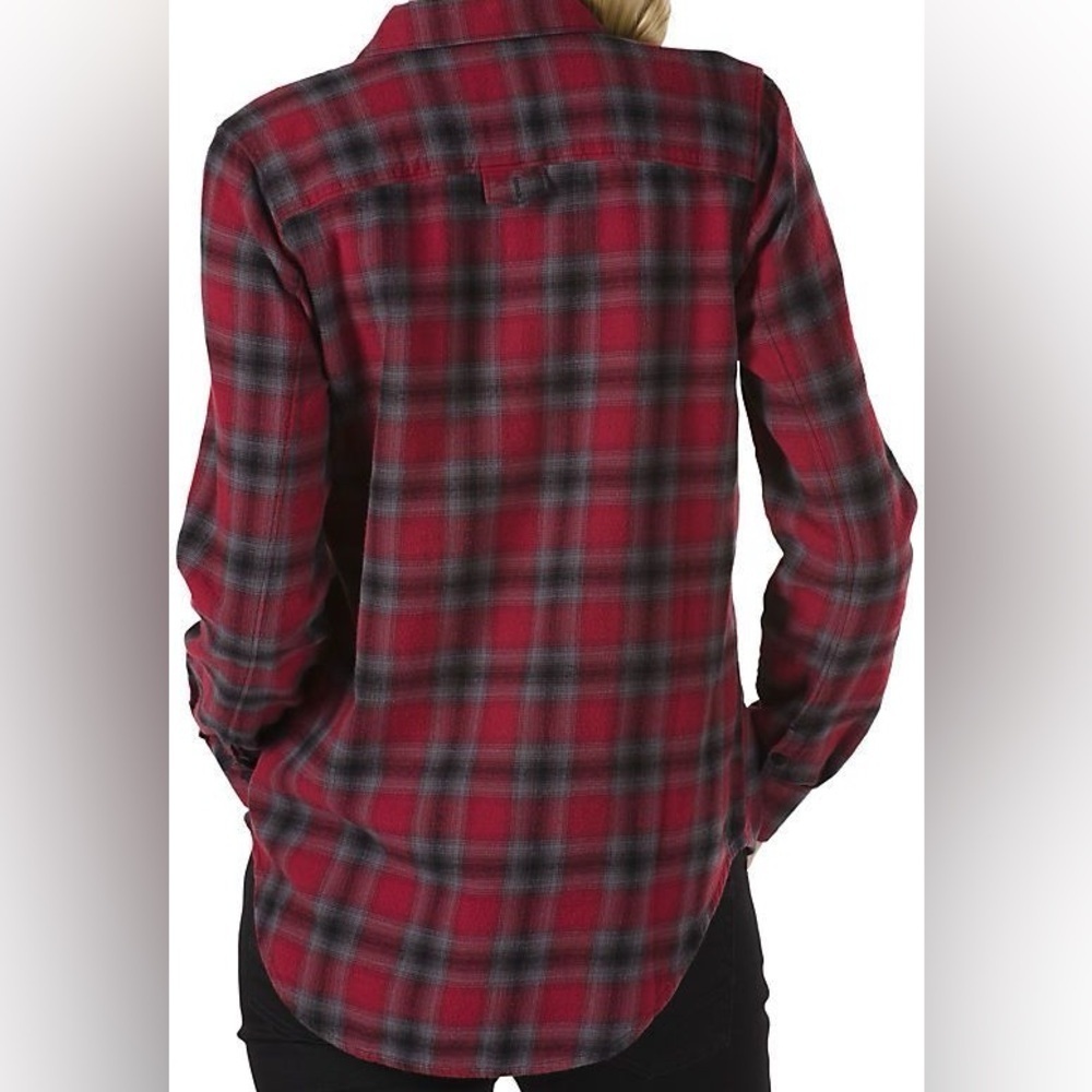 Vans Flannel Plaid Button-Up Shirt Red and Black Large - Picture 5 of 9